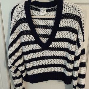 Aerie Striped V-Neck Sweater